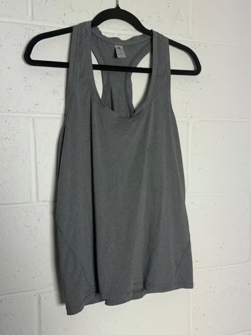 Yogalicious Womens Heather Gray Racerback Athletic Yoga Tank Top Size Large